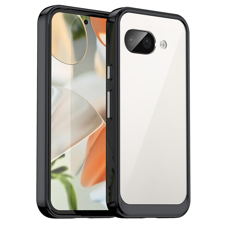 For Google Pixel 9a Case TPU+Acrylic Protective Clear Phone Cover - Black