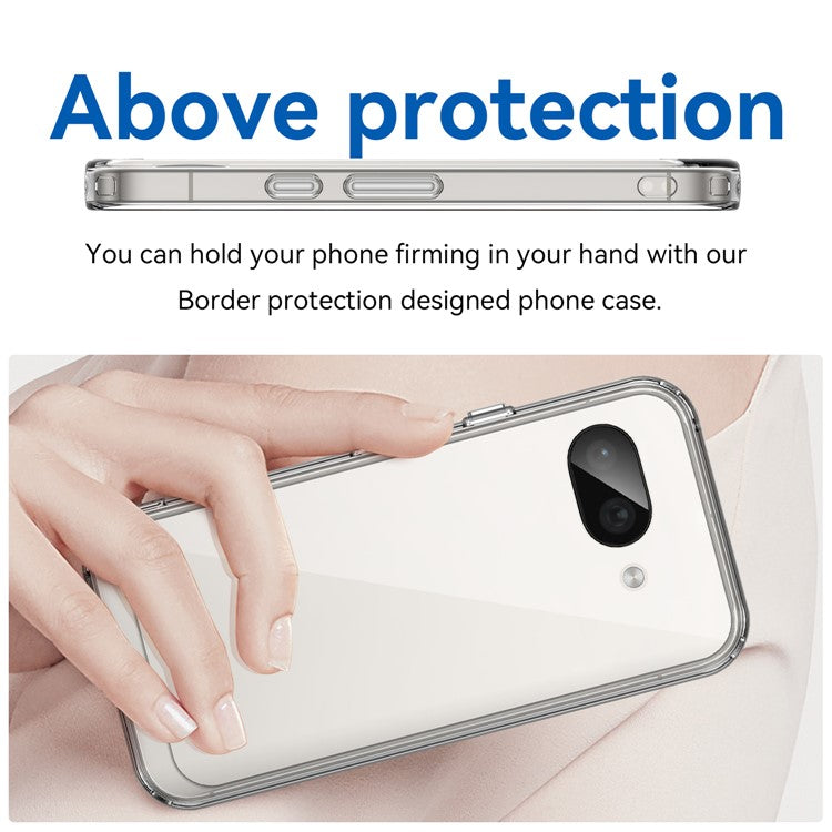 For Google Pixel 9a Case TPU+Acrylic Protective Clear Phone Cover - Transparent