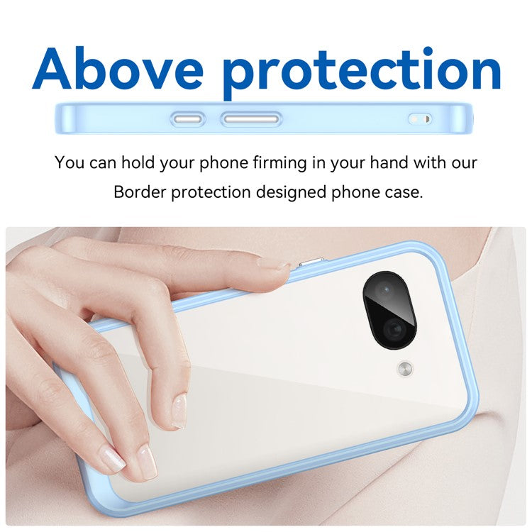 For Google Pixel 9a Case TPU+Acrylic Protective Clear Phone Cover - Blue