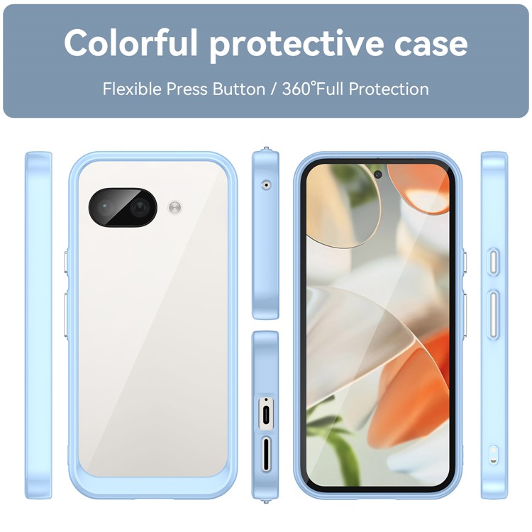 For Google Pixel 9a Case TPU+Acrylic Protective Clear Phone Cover - Blue