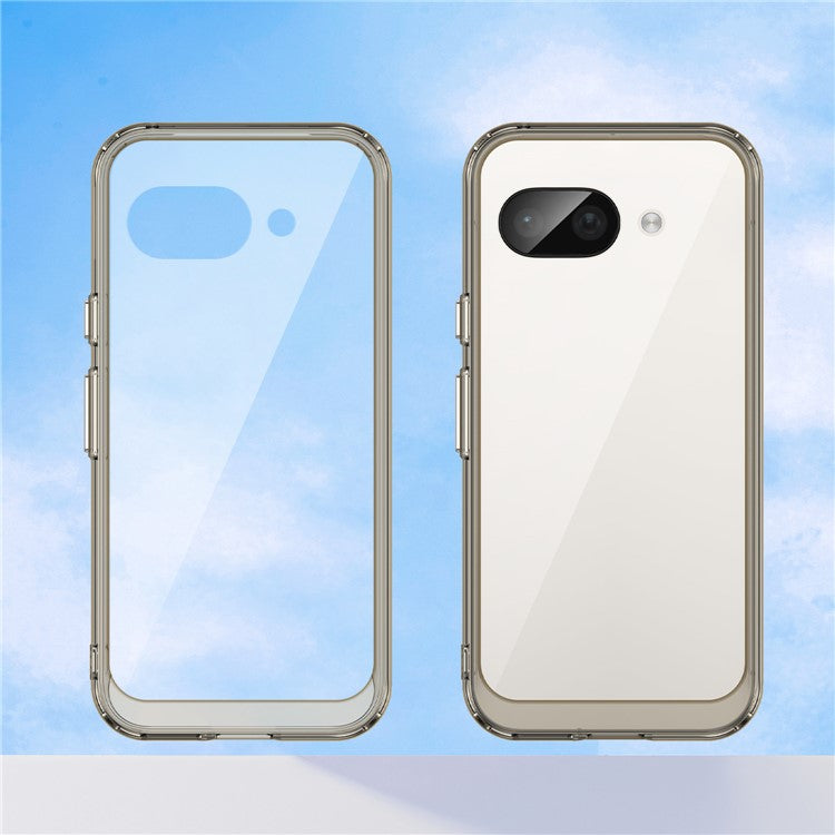 For Google Pixel 9a Case TPU+Acrylic Protective Clear Phone Cover - Transparent Grey