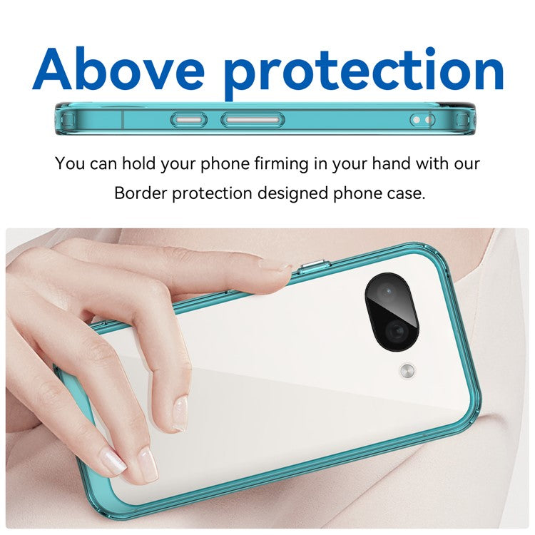 For Google Pixel 9a Case TPU+Acrylic Protective Clear Phone Cover - Transparent Blue