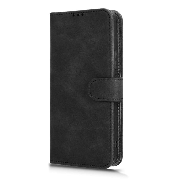 For vivo iQOO Z9 5G Leather Case Skin-Feel Anti-Drop Wallet Flip Phone Cover - Black