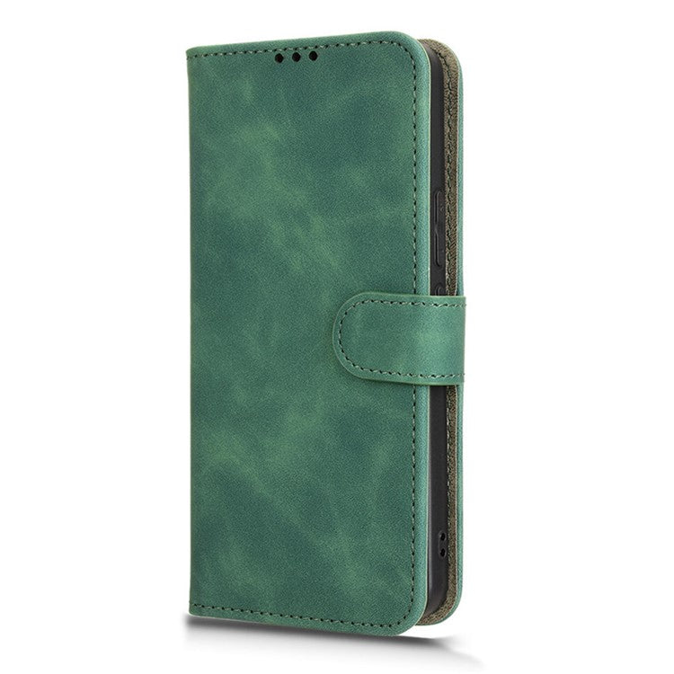 For vivo iQOO Z9 5G Leather Case Skin-Feel Anti-Drop Wallet Flip Phone Cover - Green