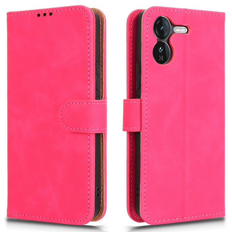 For vivo iQOO Z9 5G Leather Case Skin-Feel Anti-Drop Wallet Flip Phone Cover - Rose