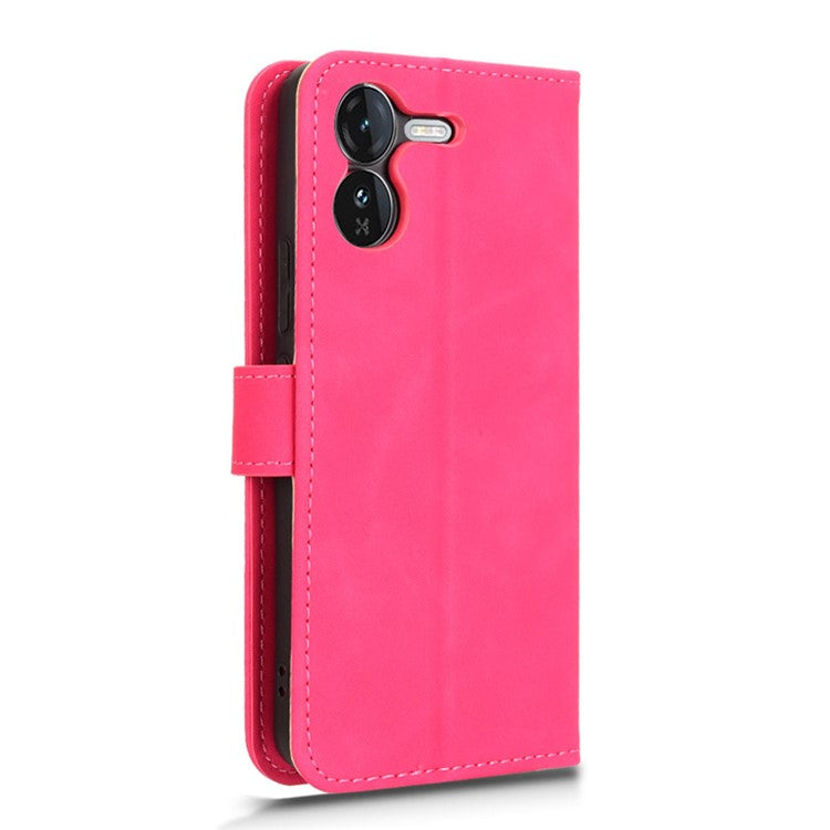 For vivo iQOO Z9 5G Leather Case Skin-Feel Anti-Drop Wallet Flip Phone Cover - Rose