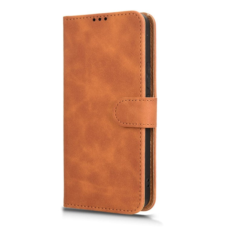 For vivo iQOO Z9 5G Leather Case Skin-Feel Anti-Drop Wallet Flip Phone Cover - Brown