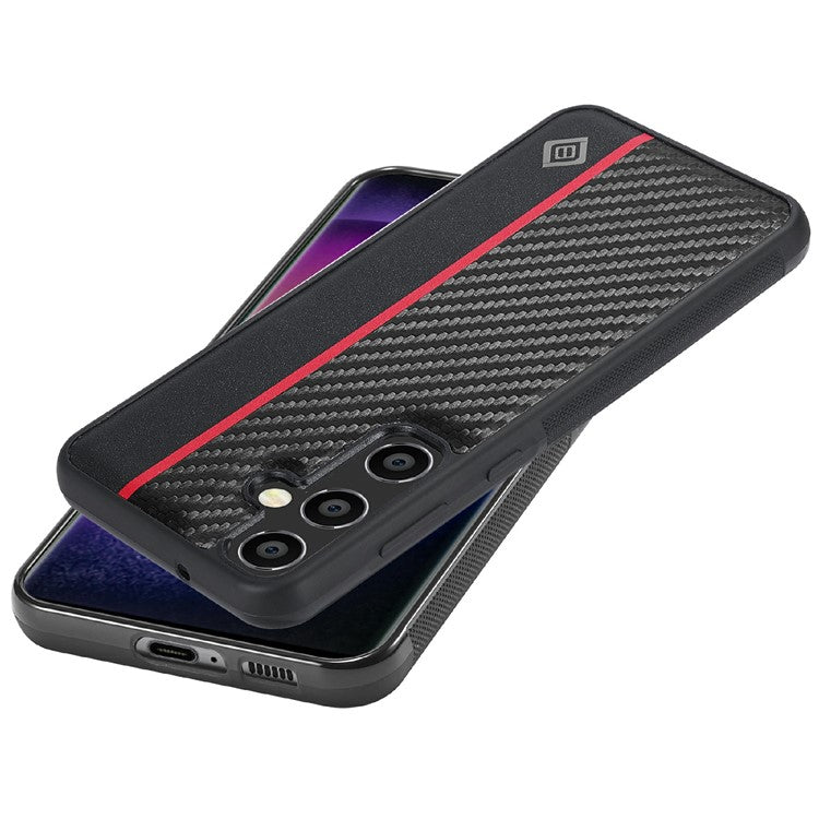 LC.IMEEKE For Samsung Galaxy S25 Case Carbon Fiber Texture Leather+TPU+EVA Phone Cover