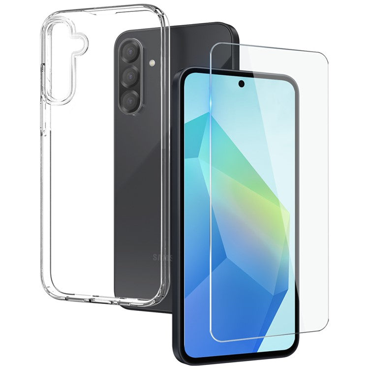 NORTHJO For Samsung Galaxy A56 5G Clear Case Soft TPU Phone Cover with Tempered Glass Screen Protector