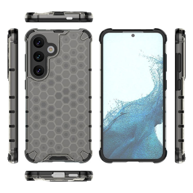 For Samsung Galaxy A26 5G Case PC+TPU Phone Cover Honeycomb Shape - Black