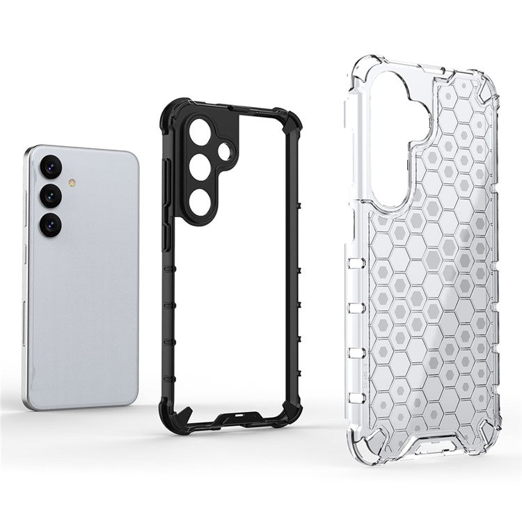 For Samsung Galaxy A26 5G Case PC+TPU Phone Cover Honeycomb Shape - Black