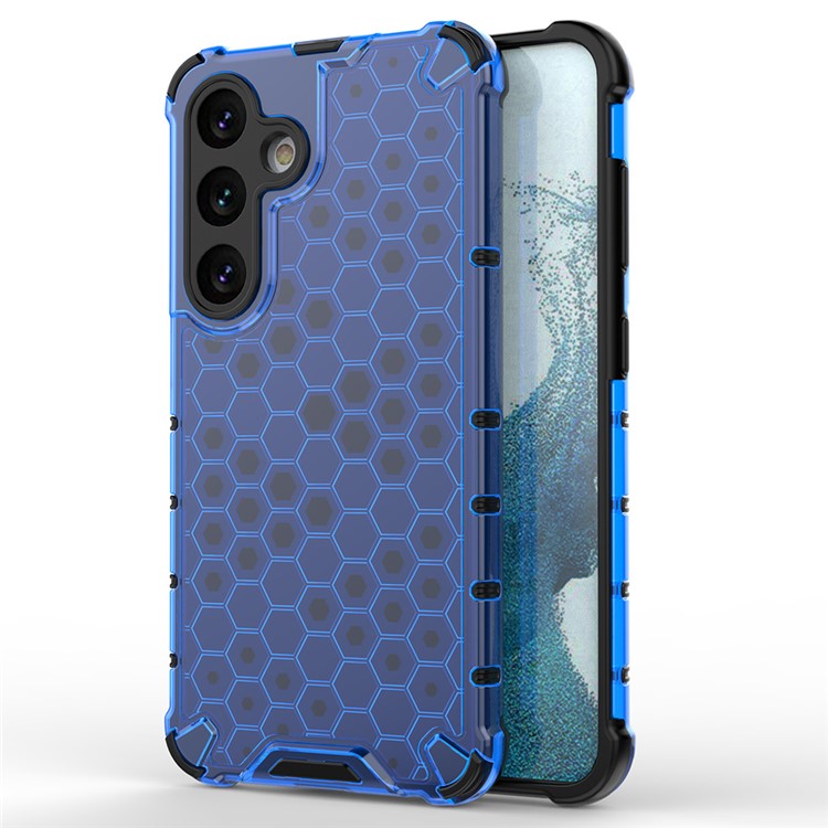 For Samsung Galaxy A36 5G Case PC+TPU Phone Cover Honeycomb Shape - Blue