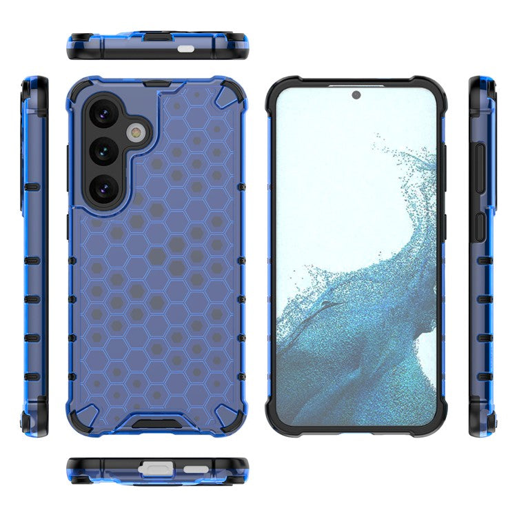 For Samsung Galaxy A36 5G Case PC+TPU Phone Cover Honeycomb Shape - Blue