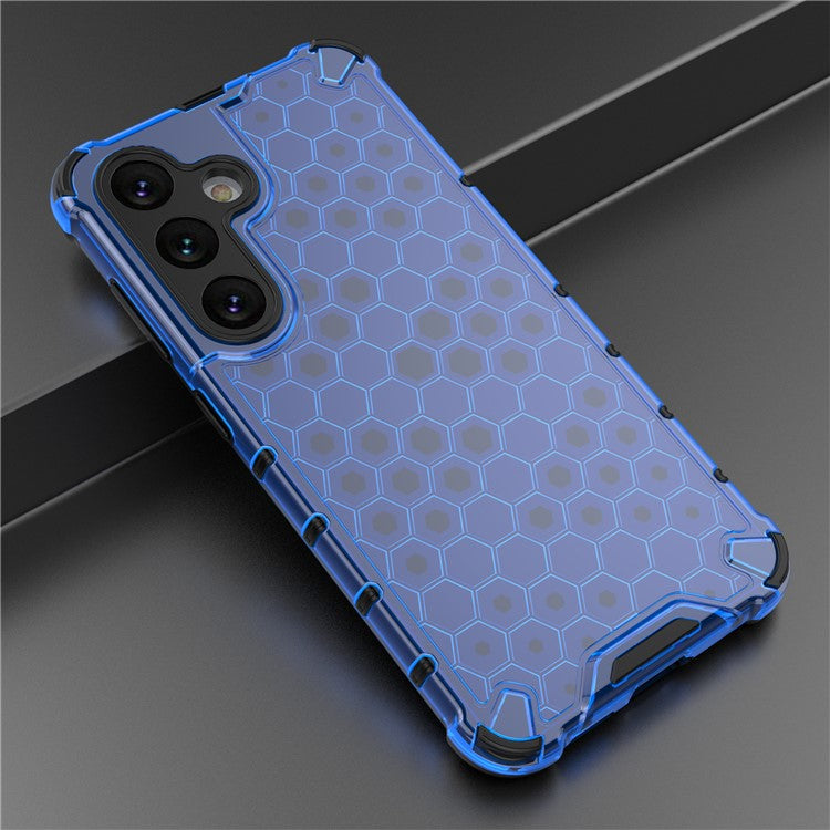 For Samsung Galaxy A36 5G Case PC+TPU Phone Cover Honeycomb Shape - Blue