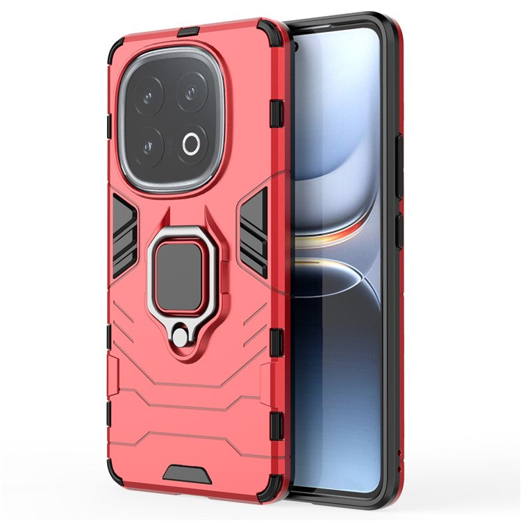 For vivo iQOO 13 5G Case PC+TPU Protective Phone Cover with Ring Kickstand - Red