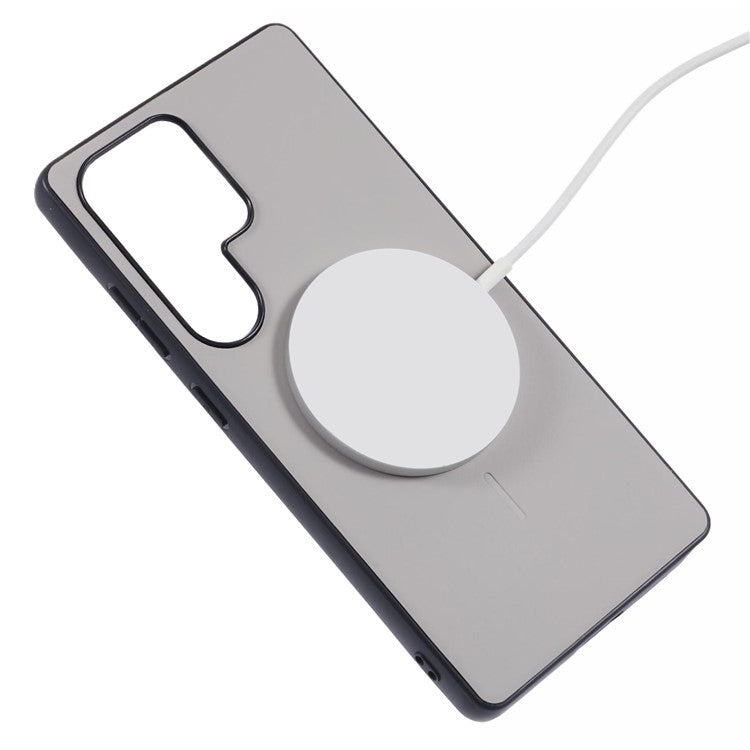 X-LEVEL For Samsung Galaxy S24 Ultra Case Compatible with MagSafe PC+TPU+PU Phone Back Cover - Grey