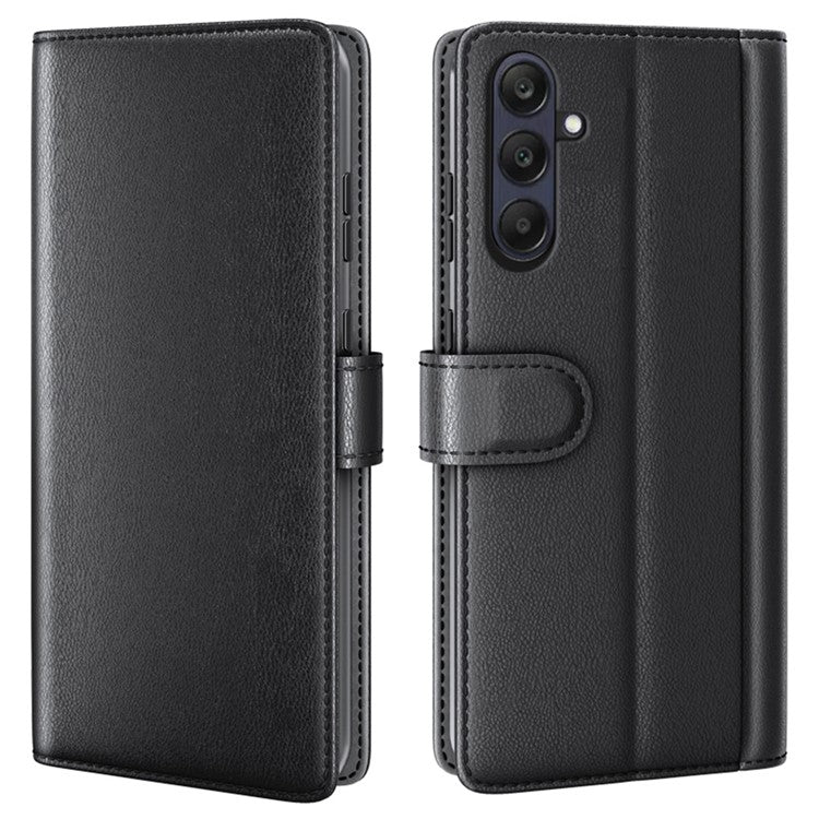 For Samsung Galaxy A26 5G Case Genuine Split Leather Phone Cover Wallet Card Slot - Black