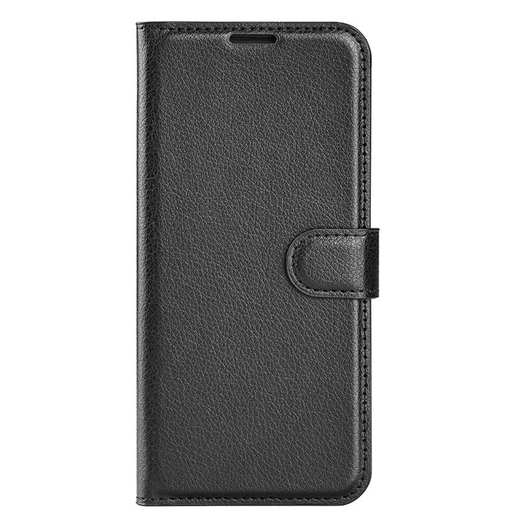 For Samsung Galaxy A26 5G Case Litchi Texture Shockproof Leather Wallet Phone Cover - Black