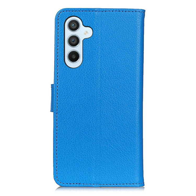 For Samsung Galaxy A56 5G Wallet Case PU Leather Phone Cover Litchi Texture - Blue