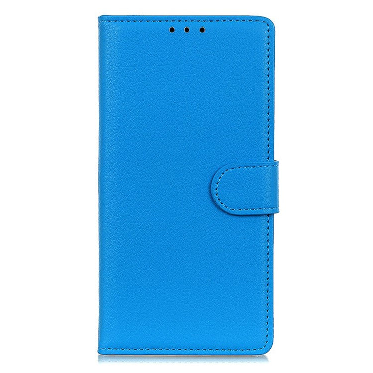 For Samsung Galaxy A56 5G Wallet Case PU Leather Phone Cover Litchi Texture - Blue