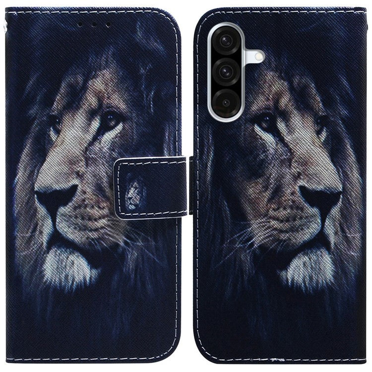 For Samsung Galaxy A56 5G  /  A36 5G Wallet Case Pattern Print Leather Phone Cover - Lion