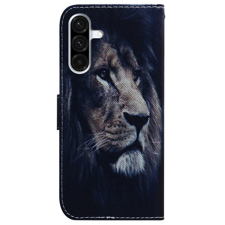 For Samsung Galaxy A56 5G  /  A36 5G Wallet Case Pattern Print Leather Phone Cover - Lion