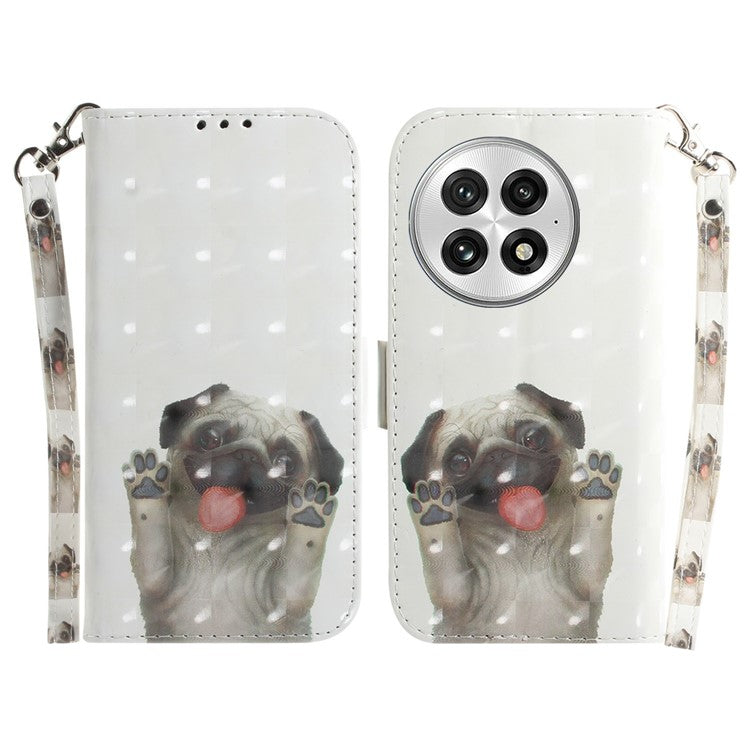 For OnePlus 13 Case Pattern Printing Leather Wallet Phone Cover - Pug