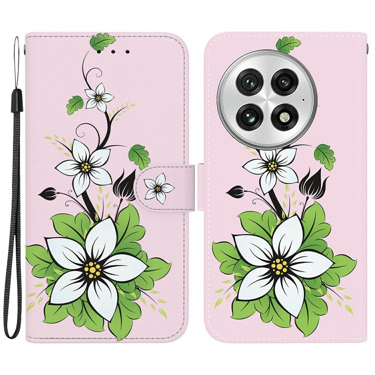 For OnePlus 13 Wallet Phone Case Anti-Drop Leather Flip Cover Pattern Printing - Lily