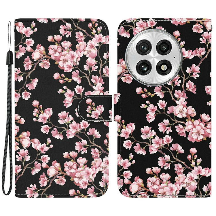 For OnePlus 13 Wallet Phone Case Anti-Drop Leather Flip Cover Pattern Printing - Plum Blossom