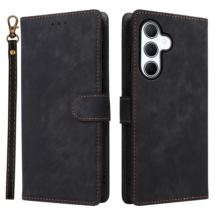 For Samsung Galaxy A56 5G Wallet Case RFID Blocking PU Leather Cover Stand View - Black