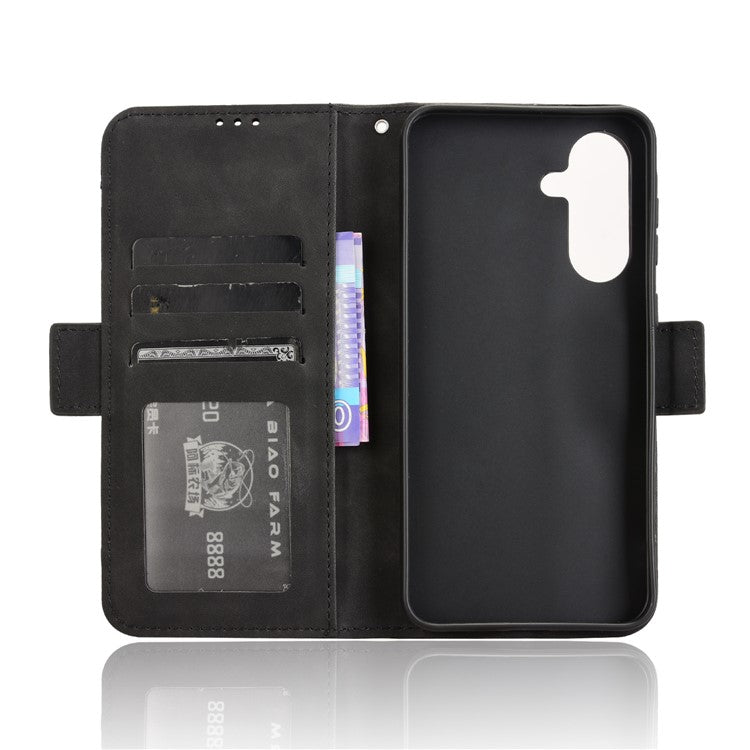 For Samsung Galaxy A36 5G Leather Case Phone Wallet Cover with Multiple Card Slots - Black