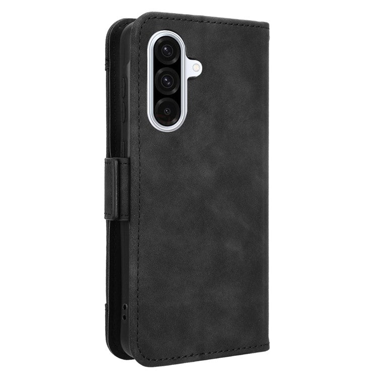 For Samsung Galaxy A36 5G Leather Case Phone Wallet Cover with Multiple Card Slots - Black