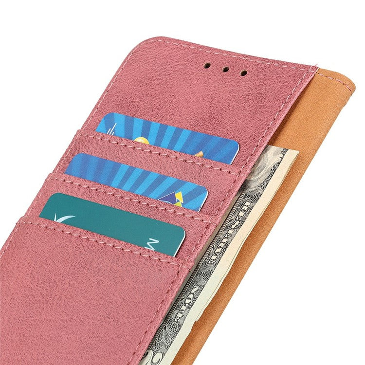 KHAZNEH For Samsung Galaxy A56 5G Wallet Case Cowhide Texture Leather Flip Phone Cover - Pink