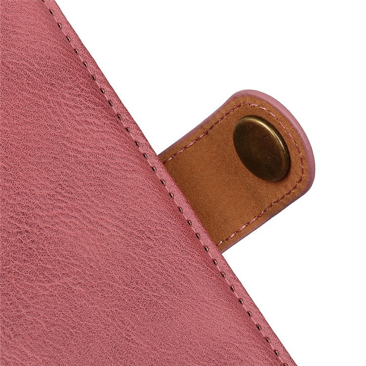 KHAZNEH For Samsung Galaxy A56 5G Wallet Case Cowhide Texture Leather Flip Phone Cover - Pink