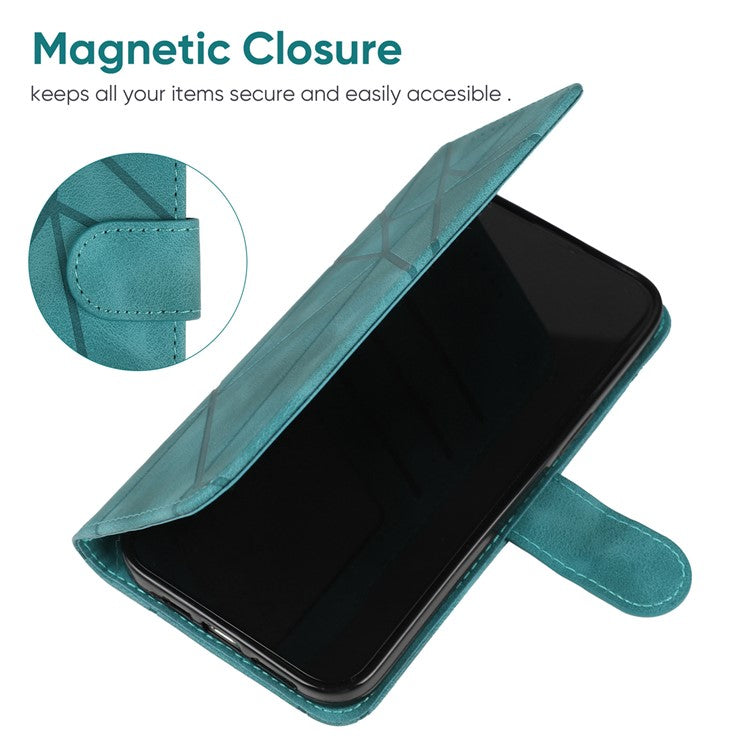 Stand Phone Case for Xiaomi Poco C75 4G / Redmi 14R 5G / 14C 4G Line Pattern Leather Cover - Green