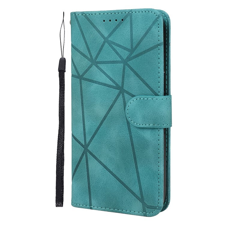 Stand Phone Case for Xiaomi Poco C75 4G / Redmi 14R 5G / 14C 4G Line Pattern Leather Cover - Green