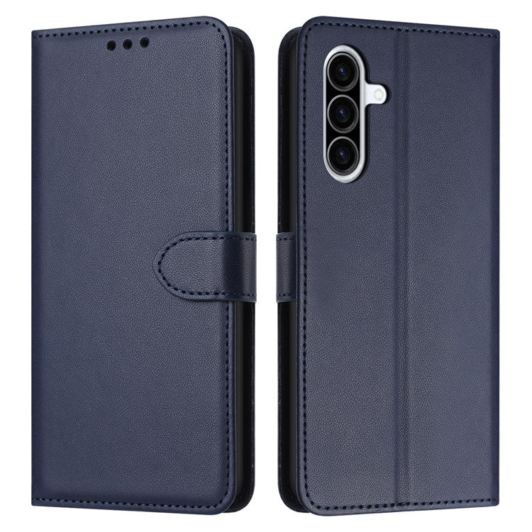 For Samsung Galaxy A26 5G Wallet Phone Case Leather Stand Cover with Strap - Blue