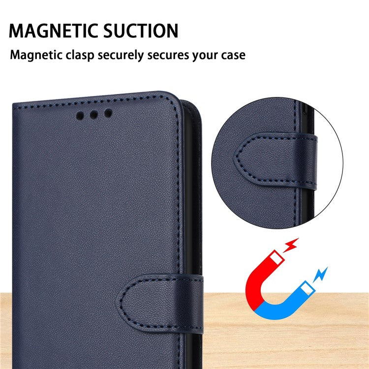 For Samsung Galaxy A26 5G Wallet Phone Case Leather Stand Cover with Strap - Blue