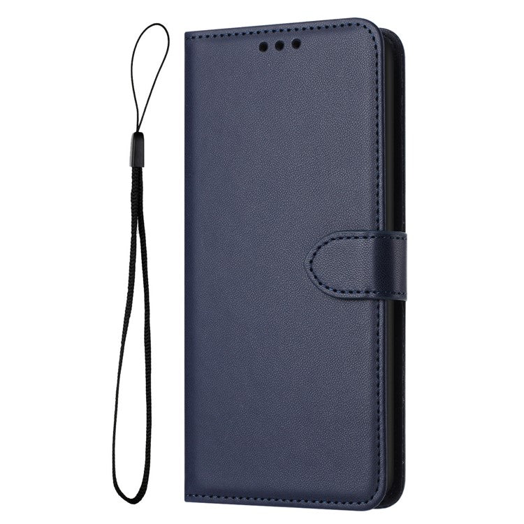 For Samsung Galaxy A26 5G Wallet Phone Case Leather Stand Cover with Strap - Blue