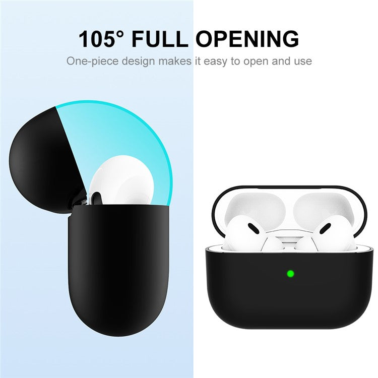 ENKAY HAT PRINCE Silicone Case for Apple AirPods Pro 2, Bluetooth Earbuds Drop-proof Ultra Thin Protective Cover - Black