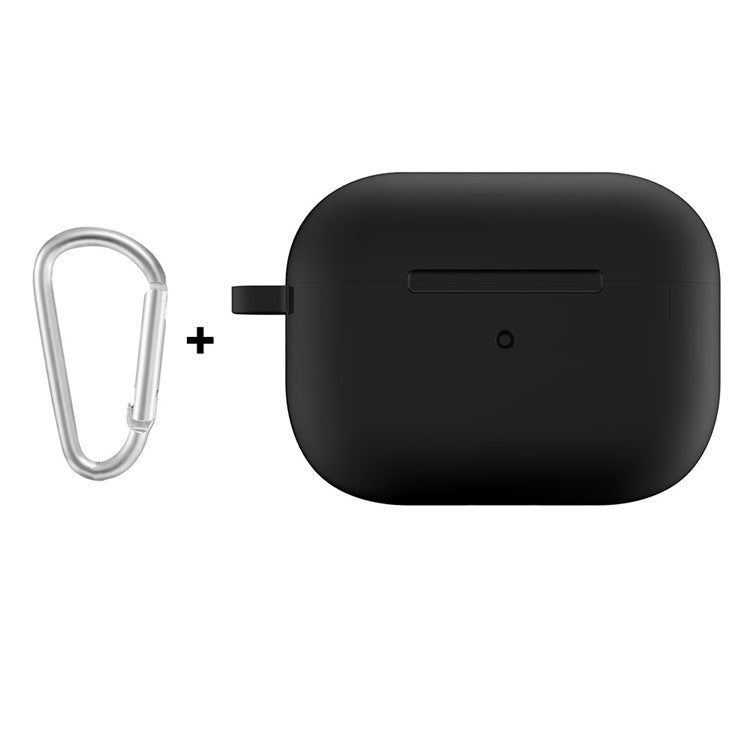 ENKAY HAT PRINCE For Apple AirPods Pro 2 Bluetooth Earphone Thickened Silicone Case Drop-proof Earbud Cover with Hook - Black