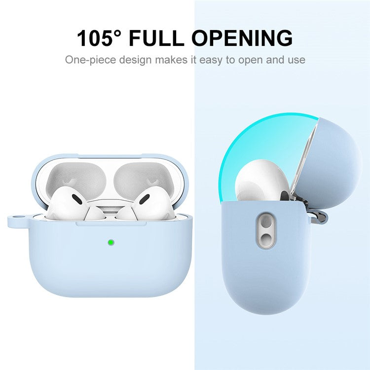 ENKAY HAT PRINCE For Apple AirPods Pro 2 Bluetooth Earphone Thickened Silicone Case Drop-proof Earbud Cover with Hook - Baby Blue