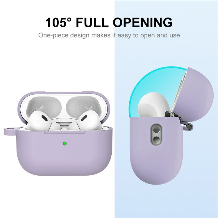 ENKAY HAT PRINCE For Apple AirPods Pro 2 Bluetooth Earphone Thickened Silicone Case Drop-proof Earbud Cover with Hook - Purple