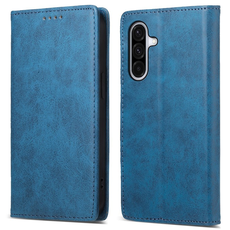 DF-05 For Samsung Galaxy A56 5G Wallet Case RFID Blocking PU Leather Phone Cover - Blue