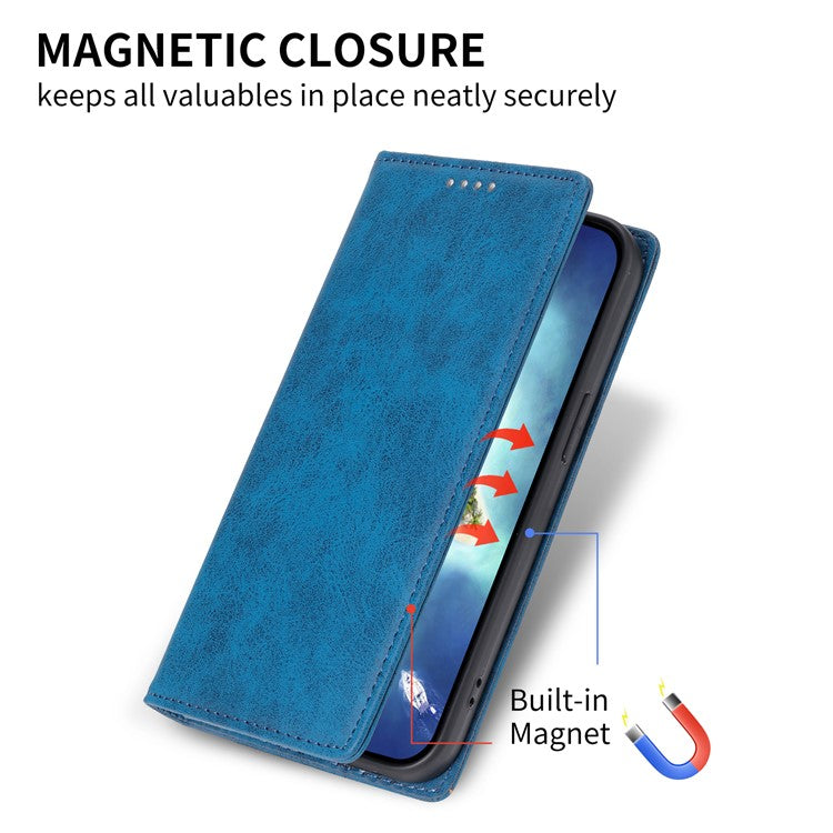 DF-05 For Samsung Galaxy A56 5G Wallet Case RFID Blocking PU Leather Phone Cover - Blue