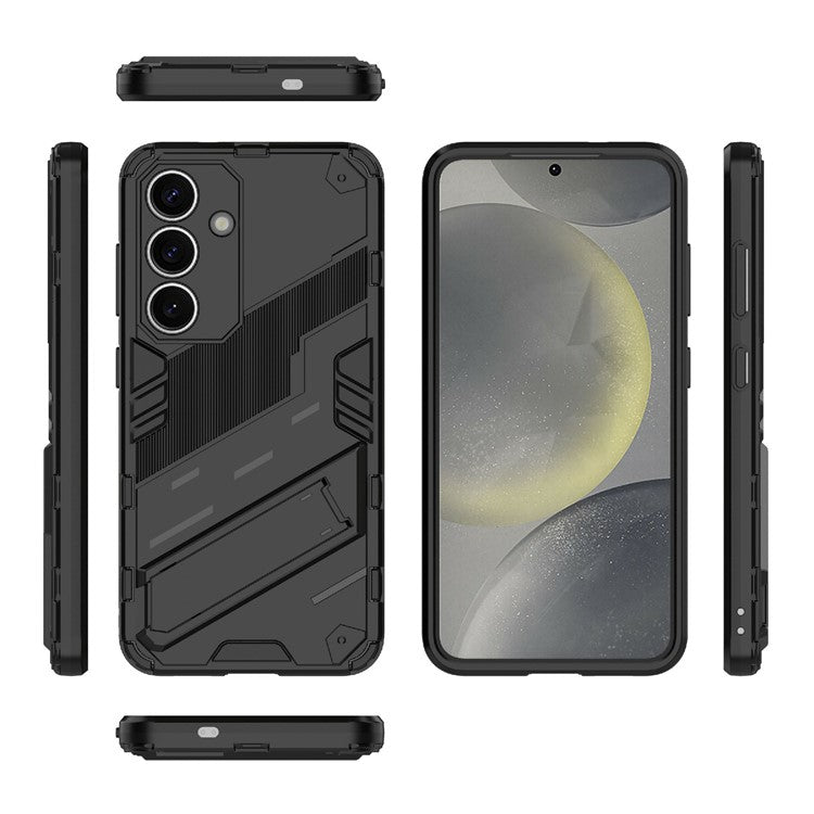 For Samsung Galaxy A36 5G Case PC+TPU Shockproof Phone Cover with Kickstand - Black