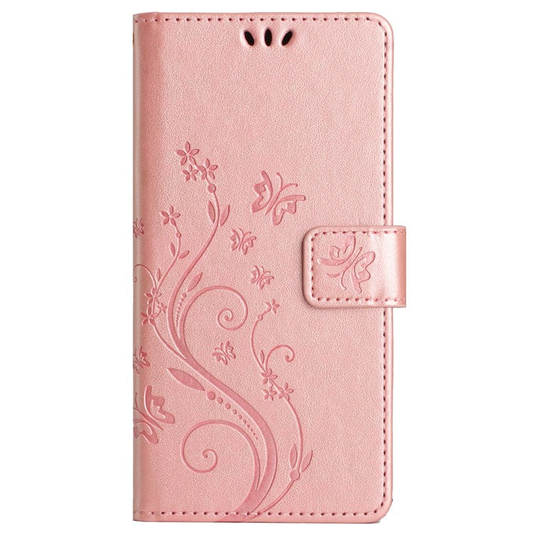 For Samsung Galaxy A26 5G Case PU Leather Phone Wallet Cover with Strap - Rose Gold