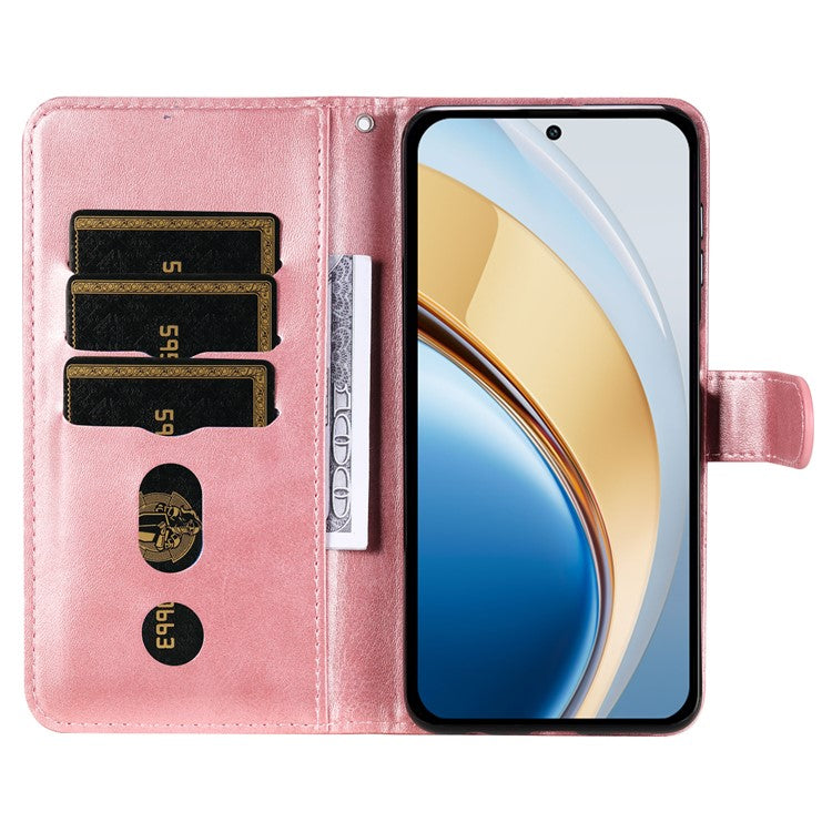 Zipper Wallet Case for vivo Y300 5G / Y200 5G / V40 Lite (Indonesia) 5G / 4G Calf Texture Leather Phone Cover - Pink