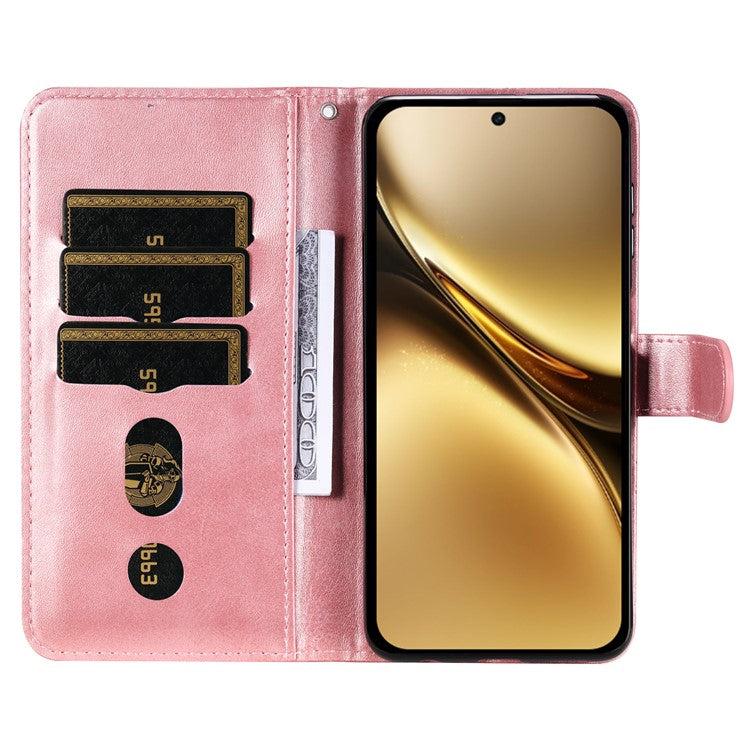 For vivo X200 Pro 5G Case Zipper Wallet Calf Texture PU Leather Phone Cover - Pink