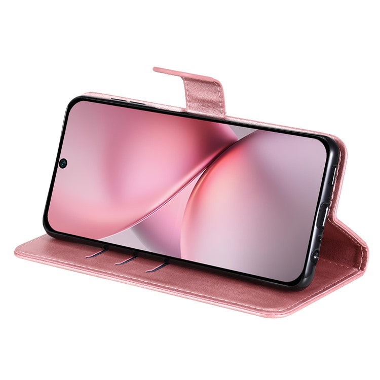 For vivo X200 Pro mini 5G Case Zipper Wallet Calf Texture PU Leather Phone Cover - Pink